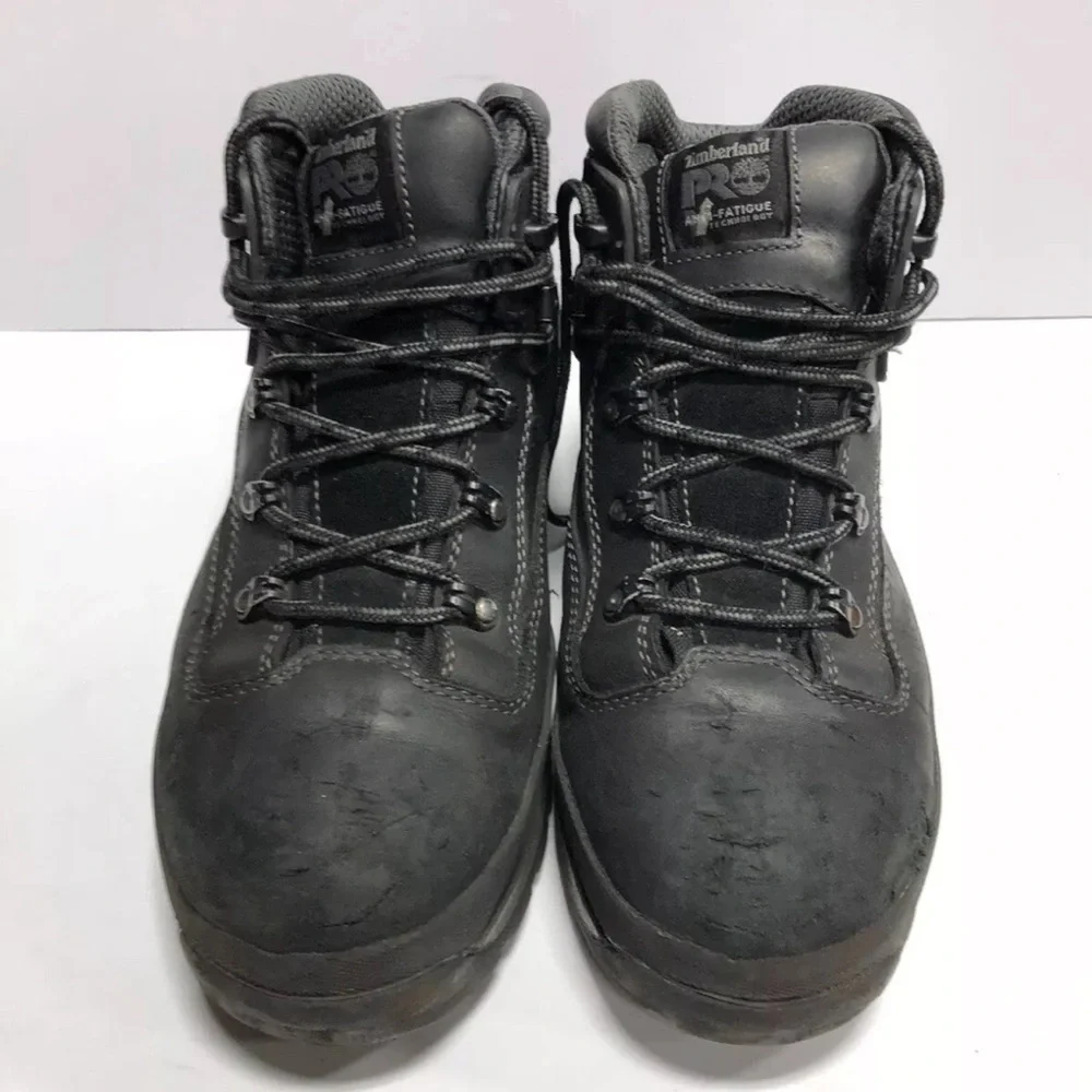 Timberland Pro Men's Euro Hiker, Black Leather Waterproof Boots, Size 9Wide